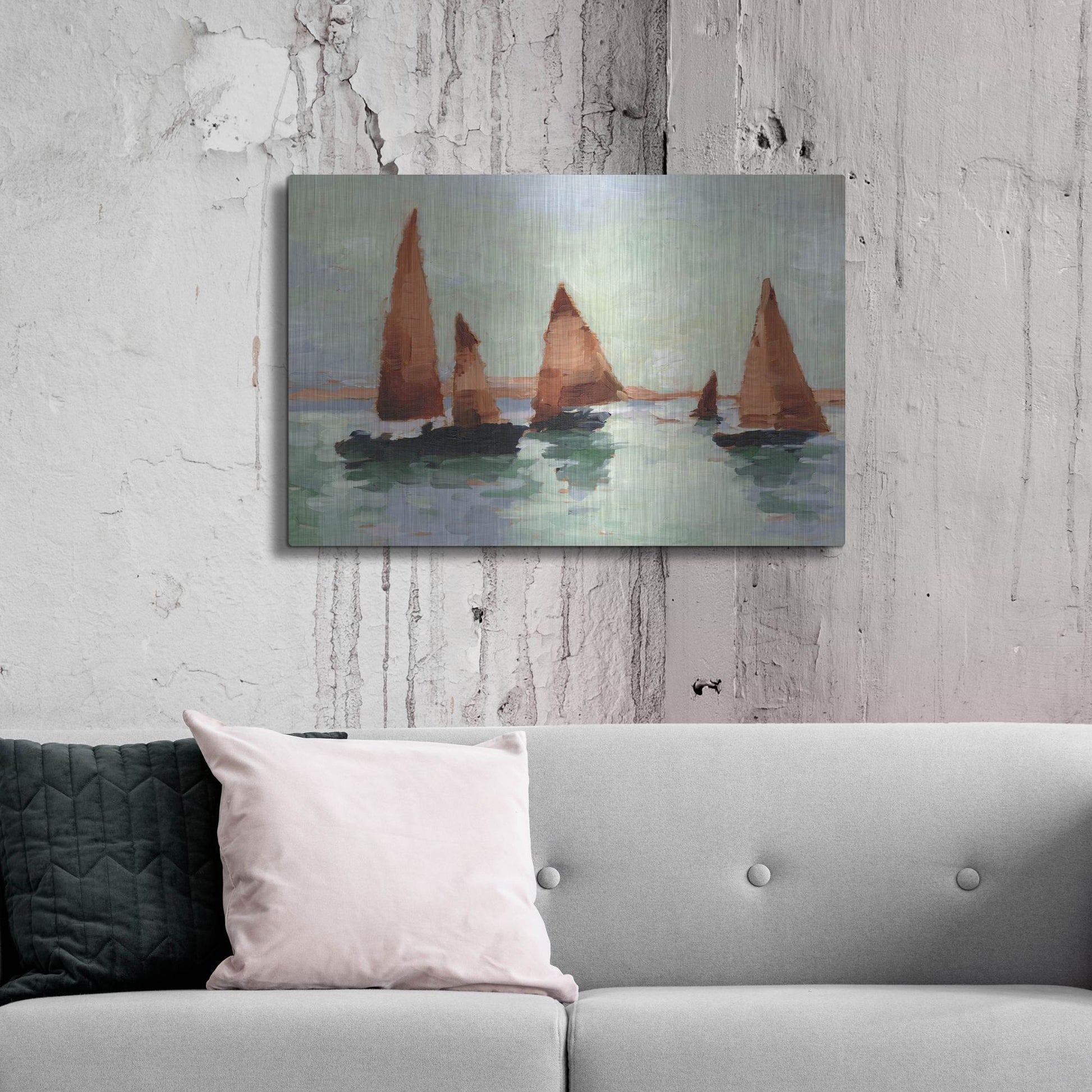 Luxe Metal Art 'Sunset Harbor II' by Ethan Harper, Metal Wall Art,36x24