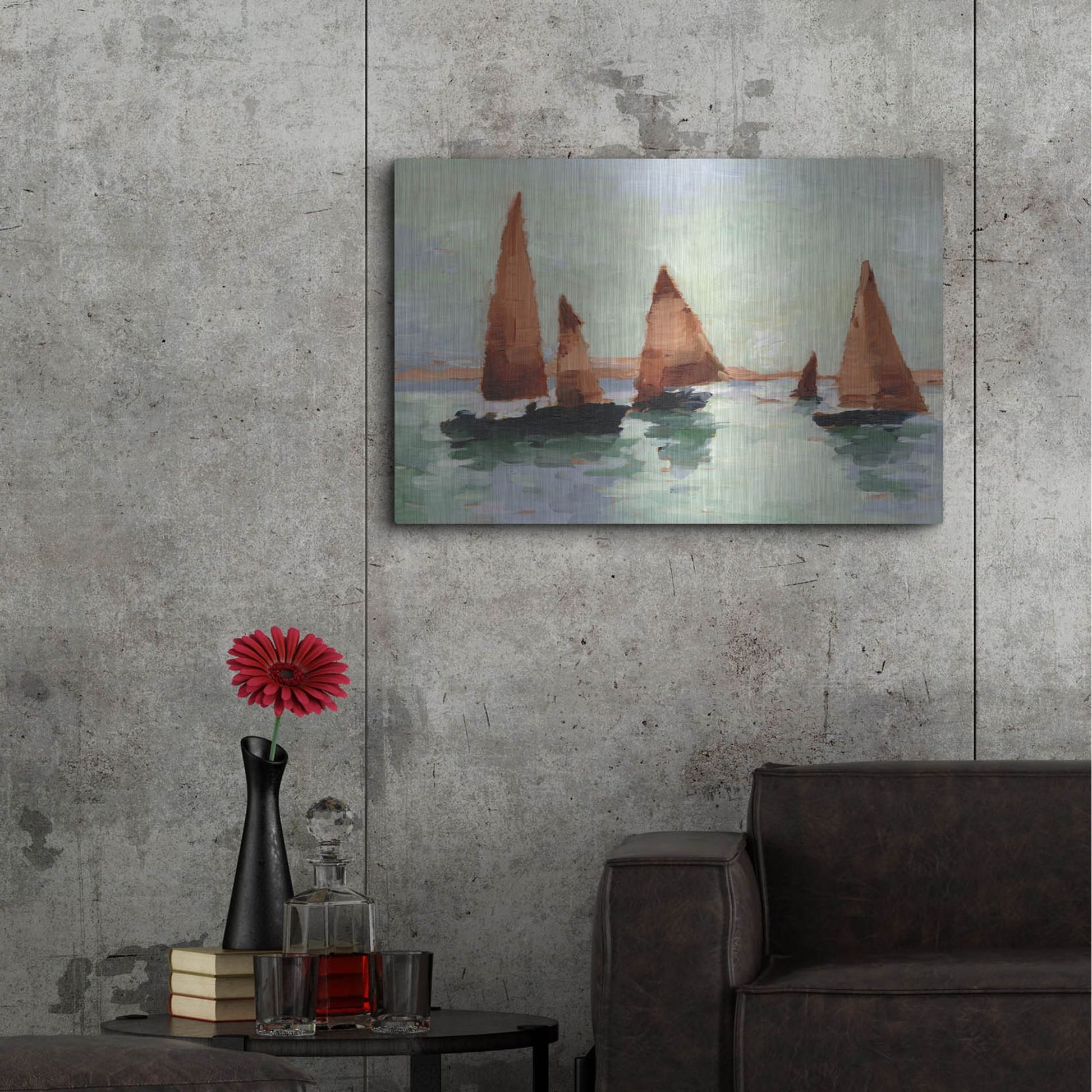 Luxe Metal Art 'Sunset Harbor II' by Ethan Harper, Metal Wall Art,36x24