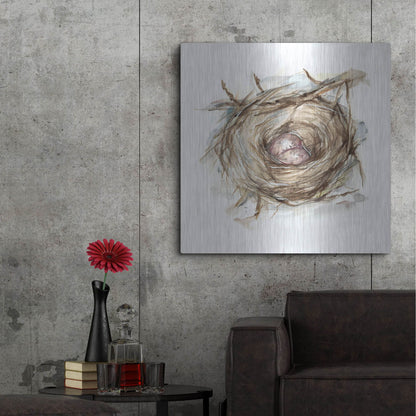 Luxe Metal Art 'Bird Nest Study IV' by Ethan Harper, Metal Wall Art,36x36