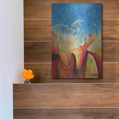 Luxe Metal Art 'The Kiss' by Samedin Asllani, Metal Wall Art,12x16