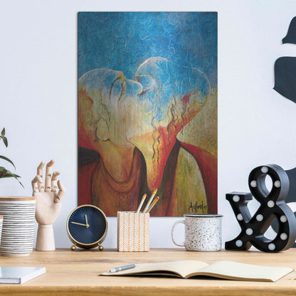 Luxe Metal Art 'The Kiss' by Samedin Asllani, Metal Wall Art,12x16