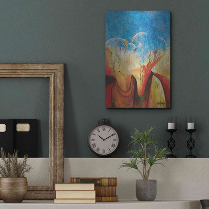 Luxe Metal Art 'The Kiss' by Samedin Asllani, Metal Wall Art,12x16