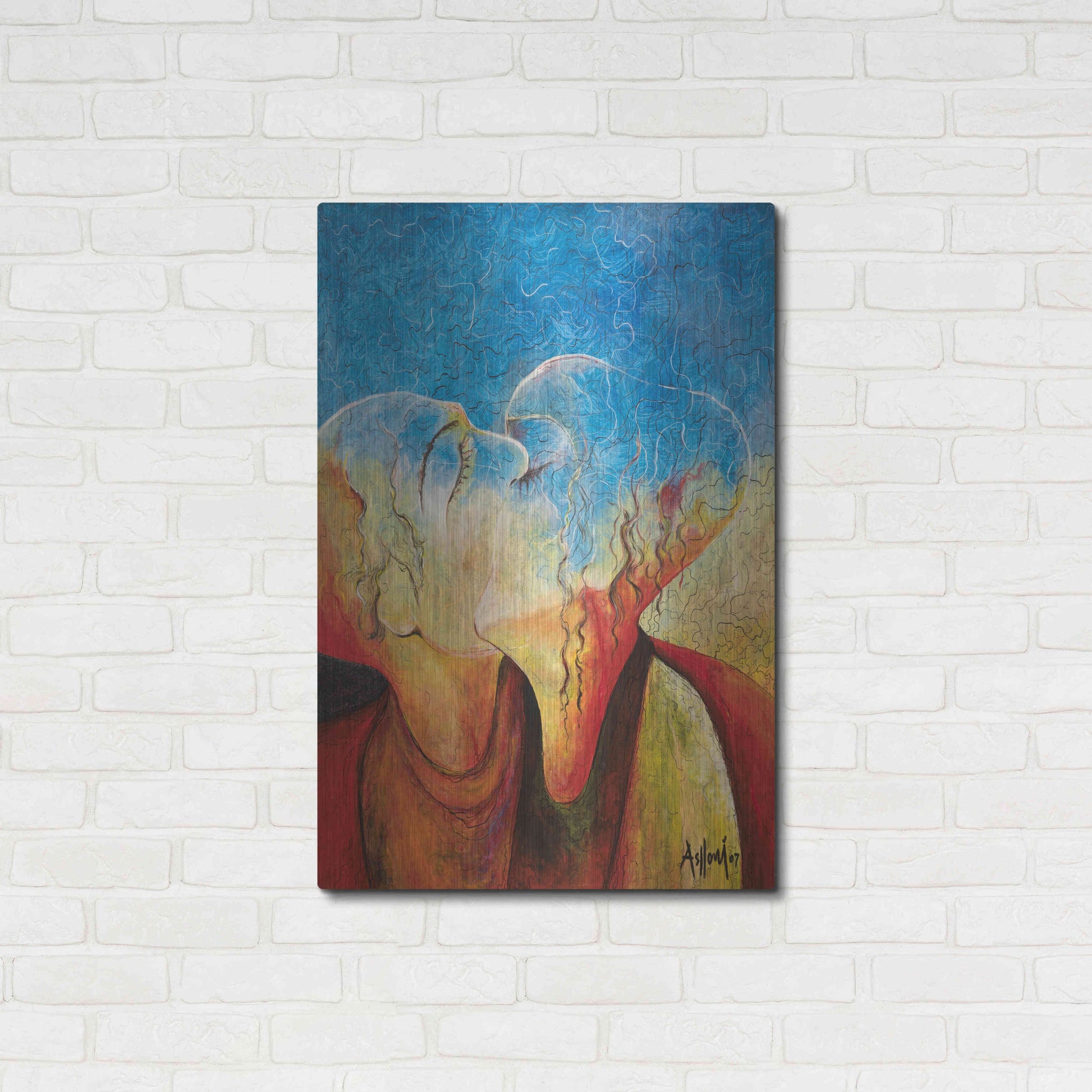 Luxe Metal Art 'The Kiss' by Samedin Asllani, Metal Wall Art,24x36