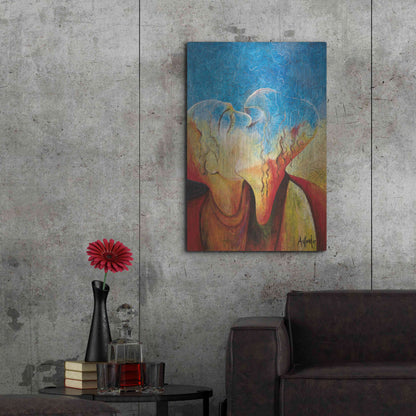 Luxe Metal Art 'The Kiss' by Samedin Asllani, Metal Wall Art,24x36