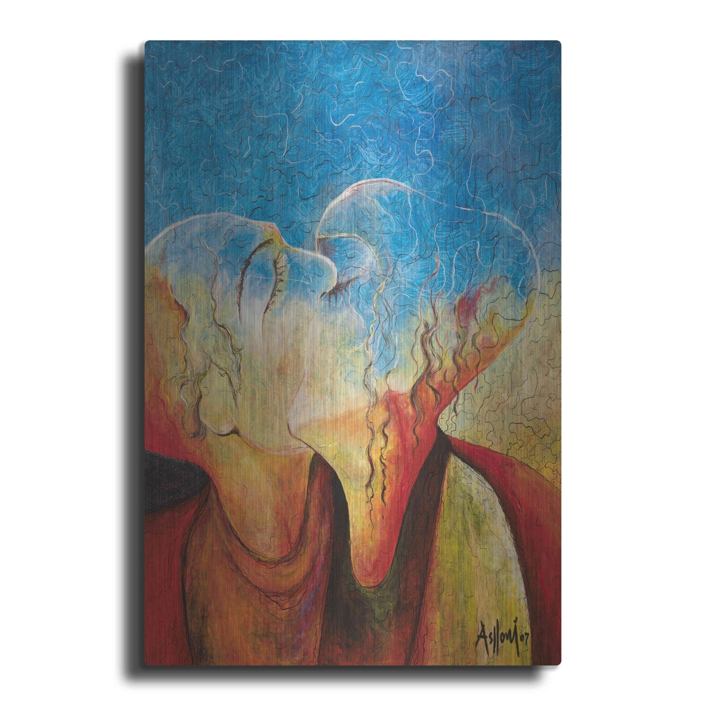 Luxe Metal Art 'The Kiss' by Samedin Asllani, Metal Wall Art