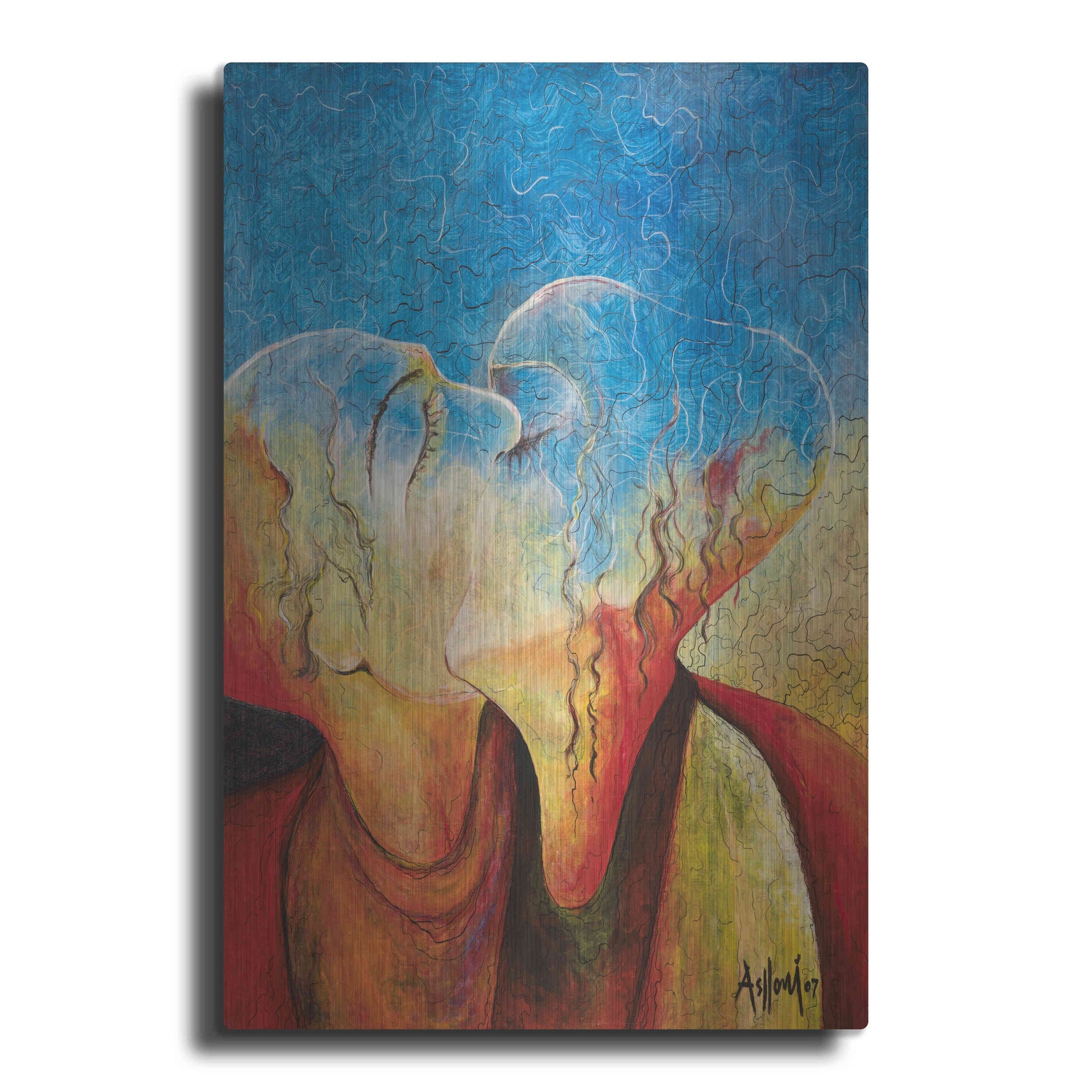 Luxe Metal Art 'The Kiss' by Samedin Asllani, Metal Wall Art