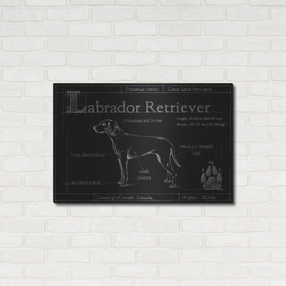 Luxe Metal Art 'Blueprint Labrador Retriever' by Ethan Harper, Metal Wall Art,36x24