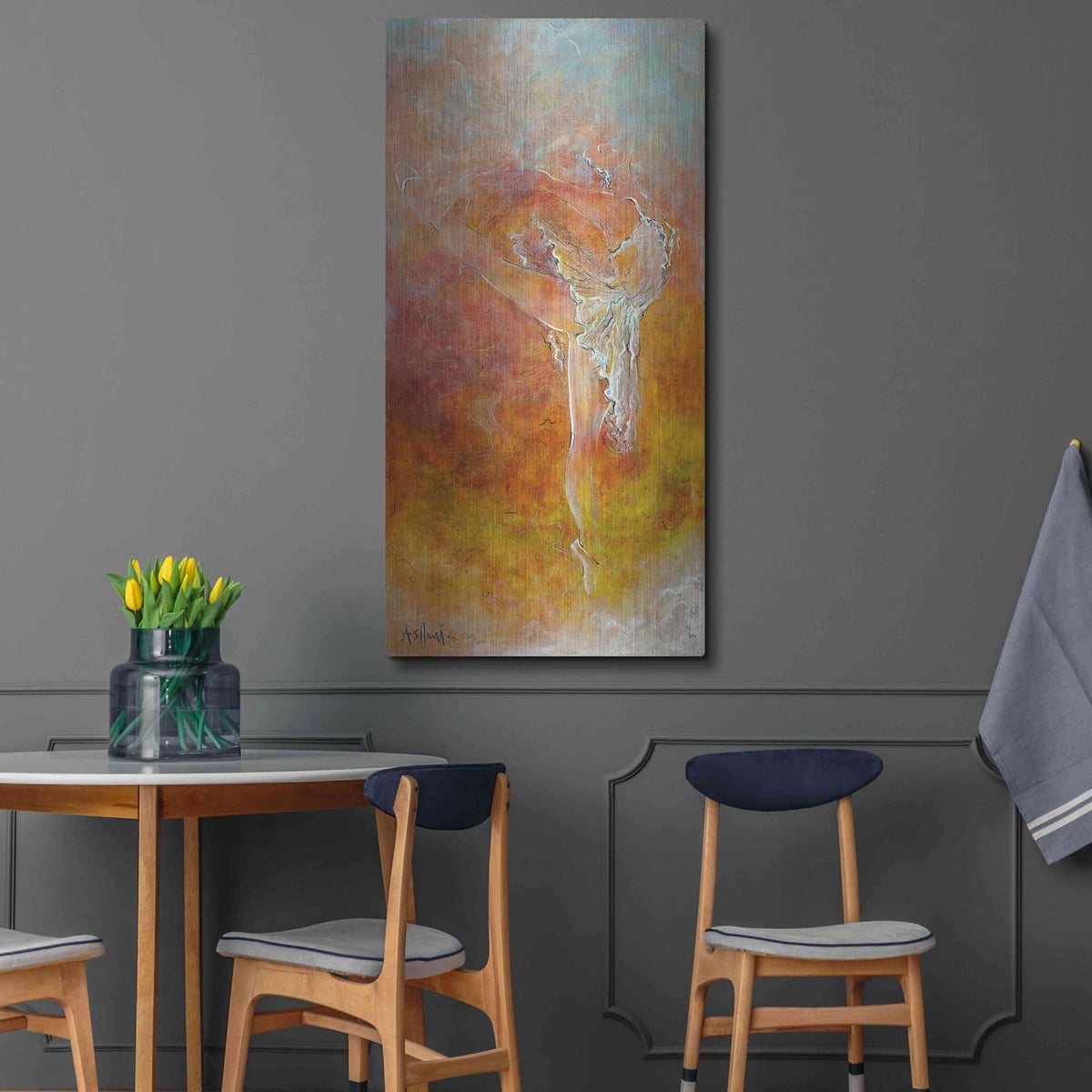 'Dance Course' by Samedin Asllani – Metal Wall Art, 24x48 room view