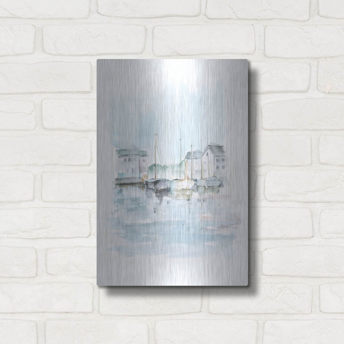 Luxe Metal Art 'New England Port II' by Ethan Harper, Metal Wall Art,12x16