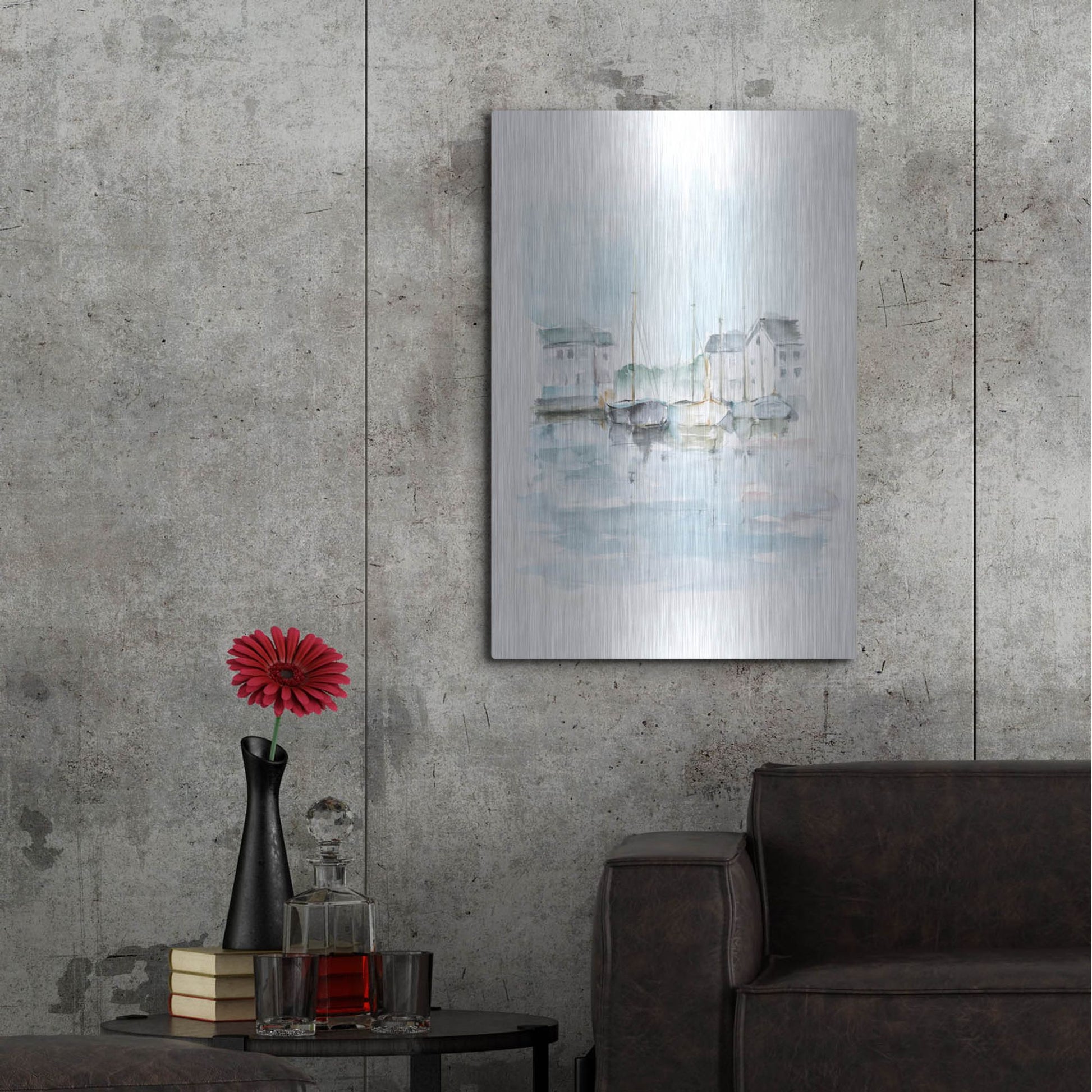 Luxe Metal Art 'New England Port II' by Ethan Harper, Metal Wall Art,24x36