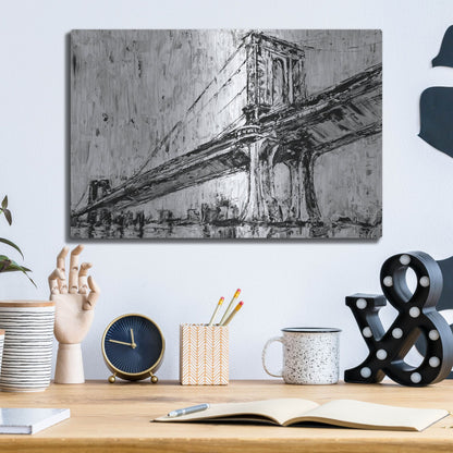 Luxe Metal Art 'Iconic Suspension Bridge I' by Ethan Harper, Metal Wall Art,16x12