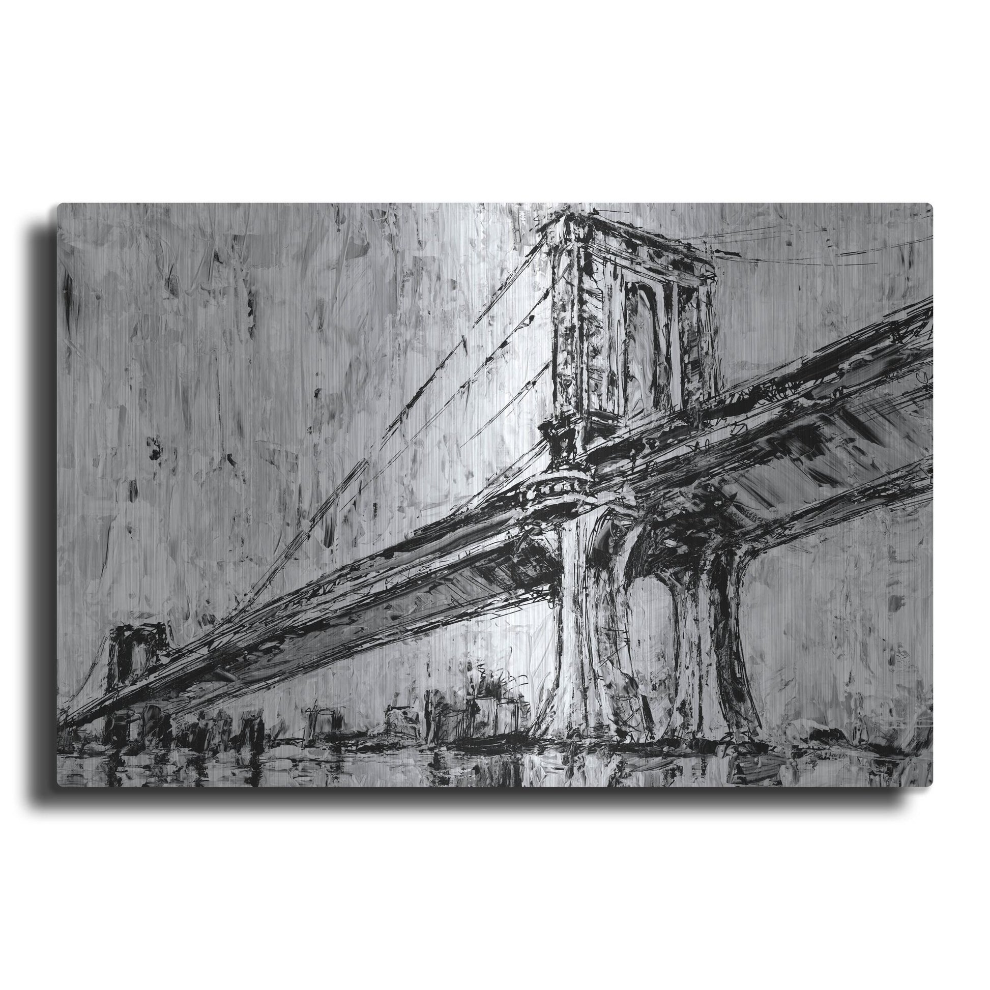 Luxe Metal Art 'Iconic Suspension Bridge I' by Ethan Harper, Metal Wall Art