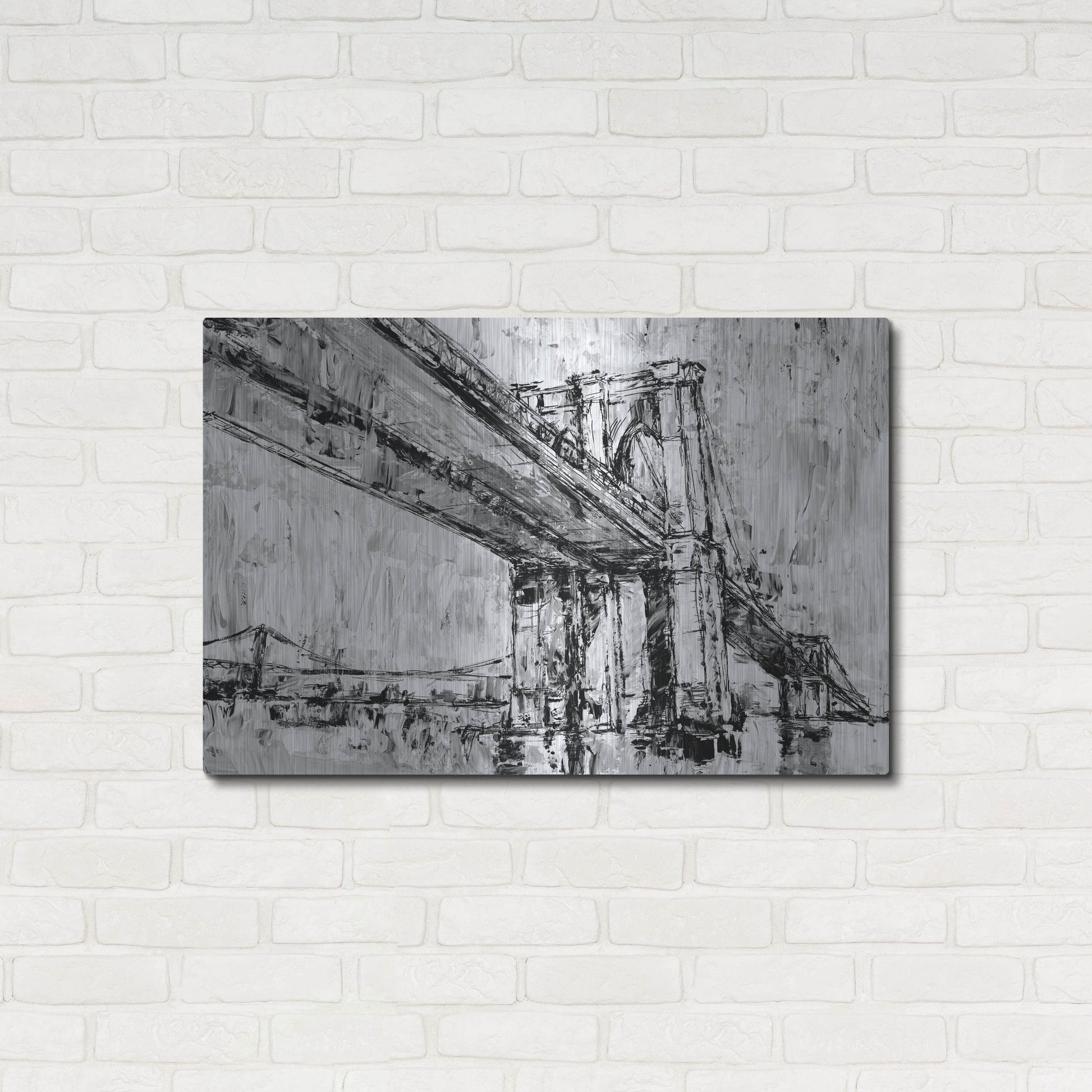 Luxe Metal Art 'Iconic Suspension Bridge II' by Ethan Harper, Metal Wall Art,36x24