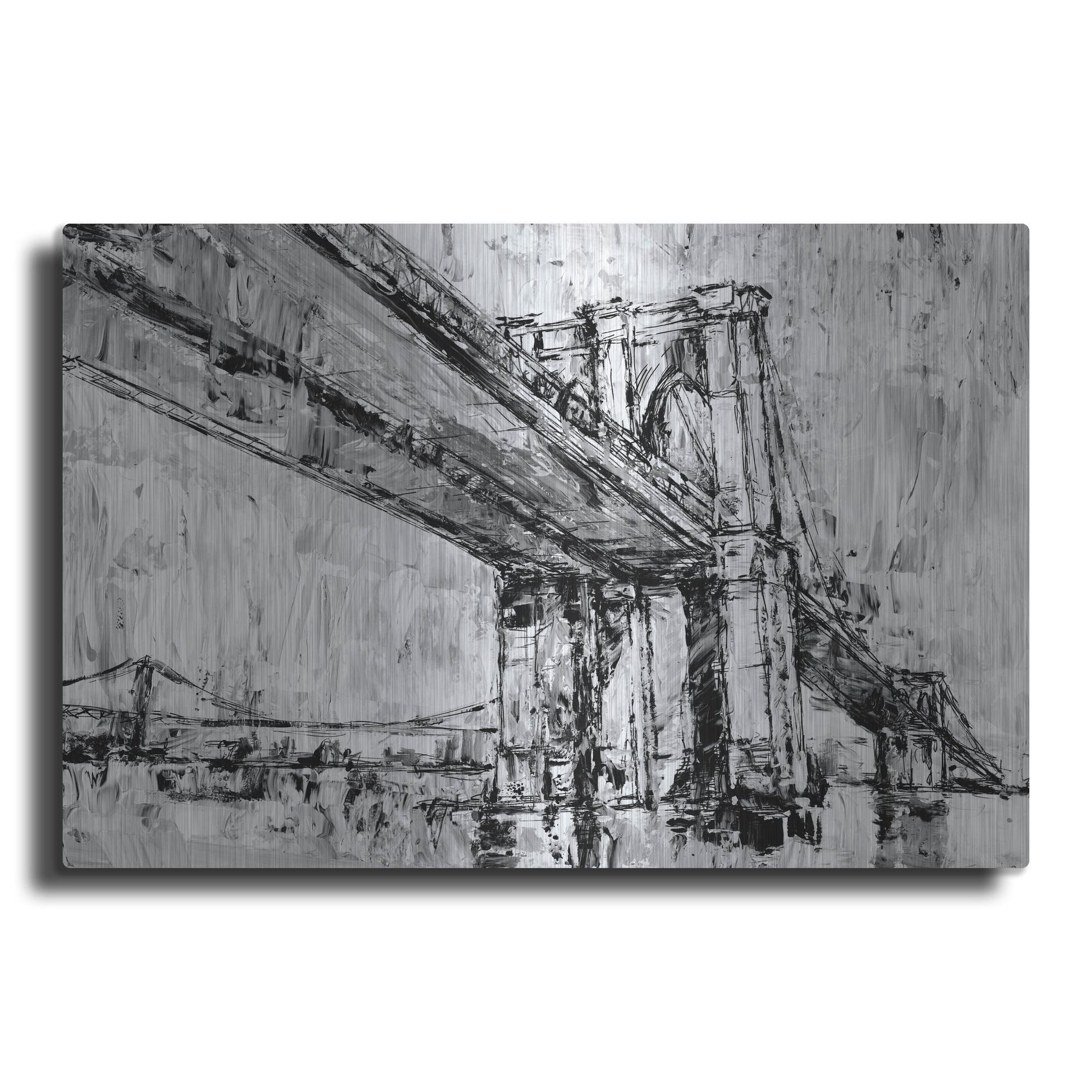 Luxe Metal Art 'Iconic Suspension Bridge II' by Ethan Harper, Metal Wall Art