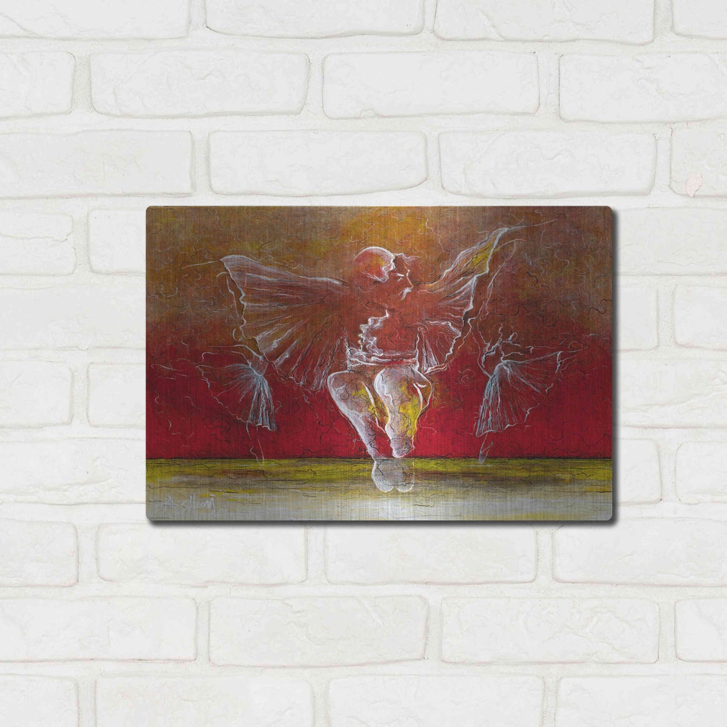 Luxe Metal Art 'The Dance of Baci' by Samedin Asllani, Metal Wall Art,16x12
