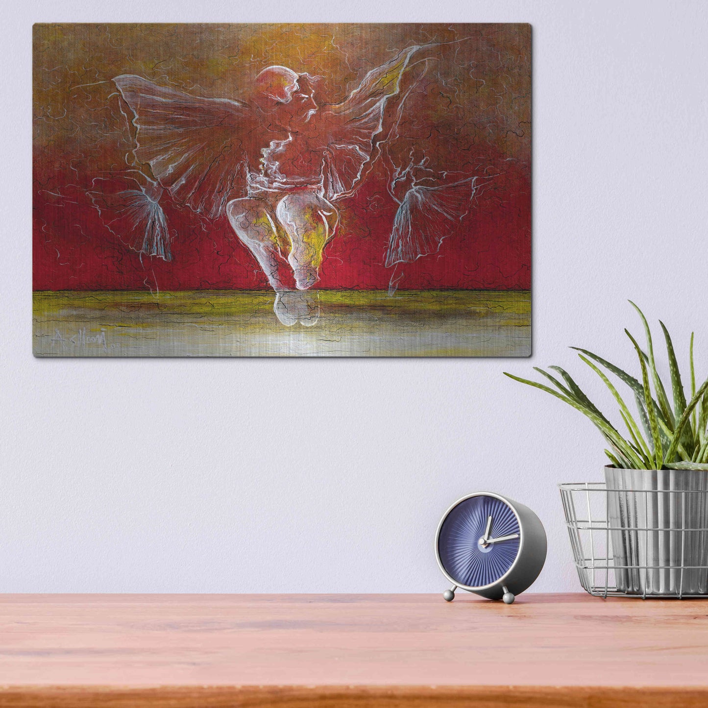 Luxe Metal Art 'The Dance of Baci' by Samedin Asllani, Metal Wall Art,16x12