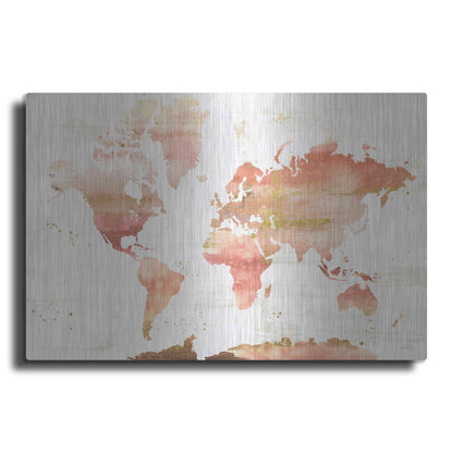 Luxe Metal Art 'Desert Blooms Abstract Map' by Laura Marshall, Metal Wall Art