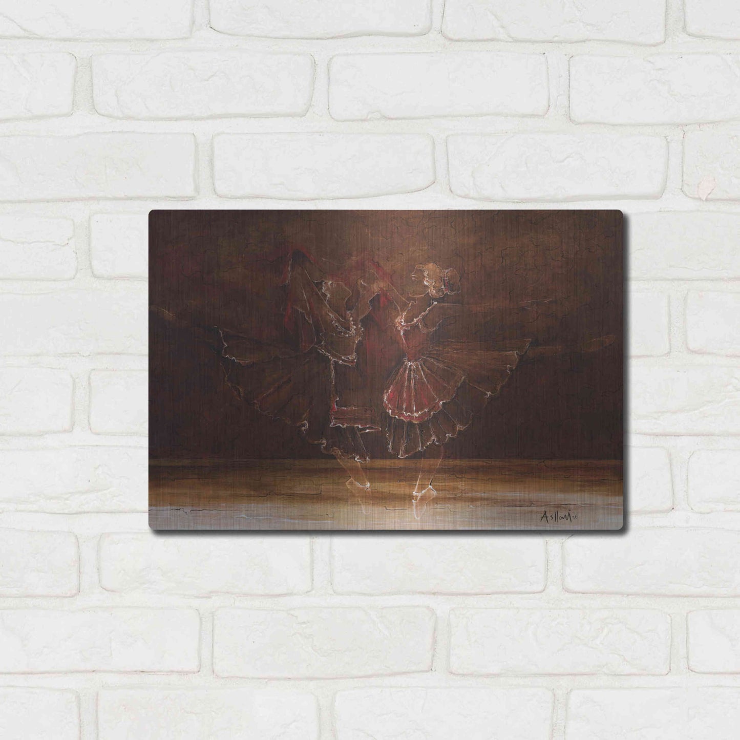 Luxe Metal Art 'Ballerinas' by Samedin Asllani, Metal Wall Art,16x12