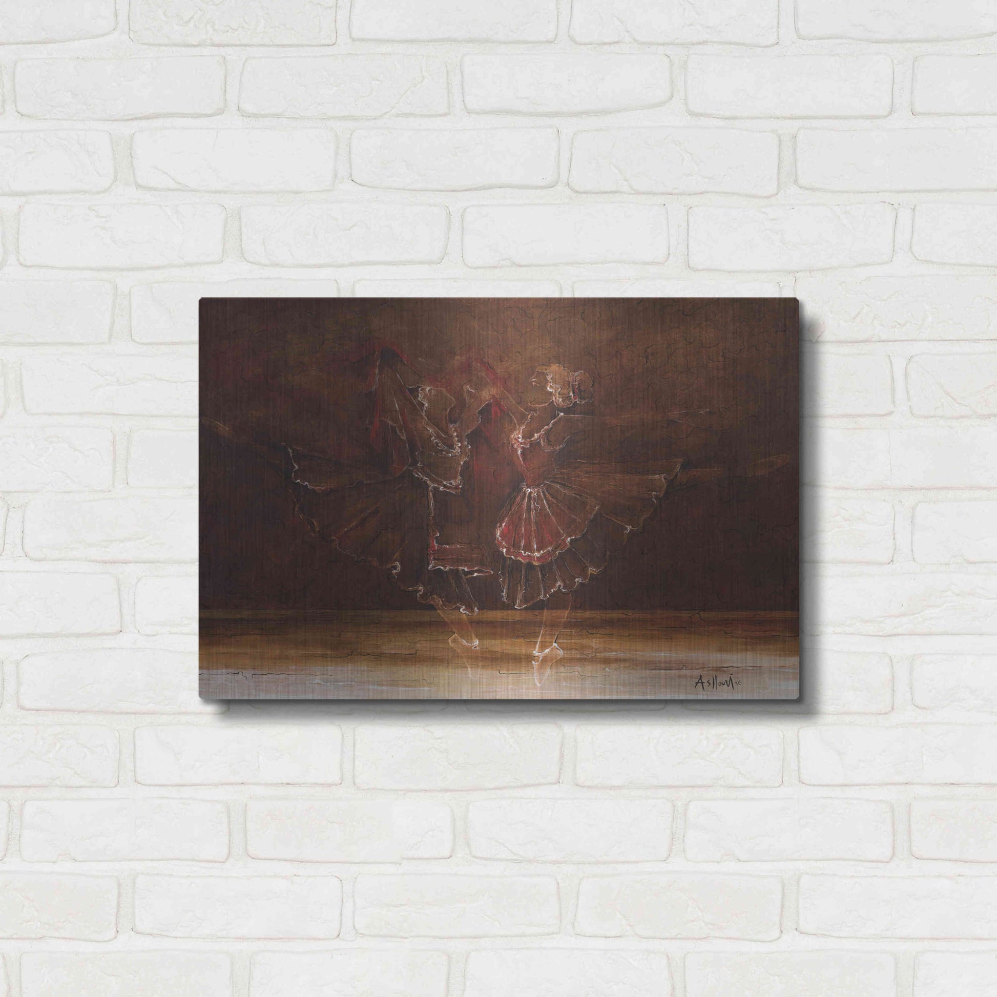 Luxe Metal Art 'Ballerinas' by Samedin Asllani, Metal Wall Art,24x16