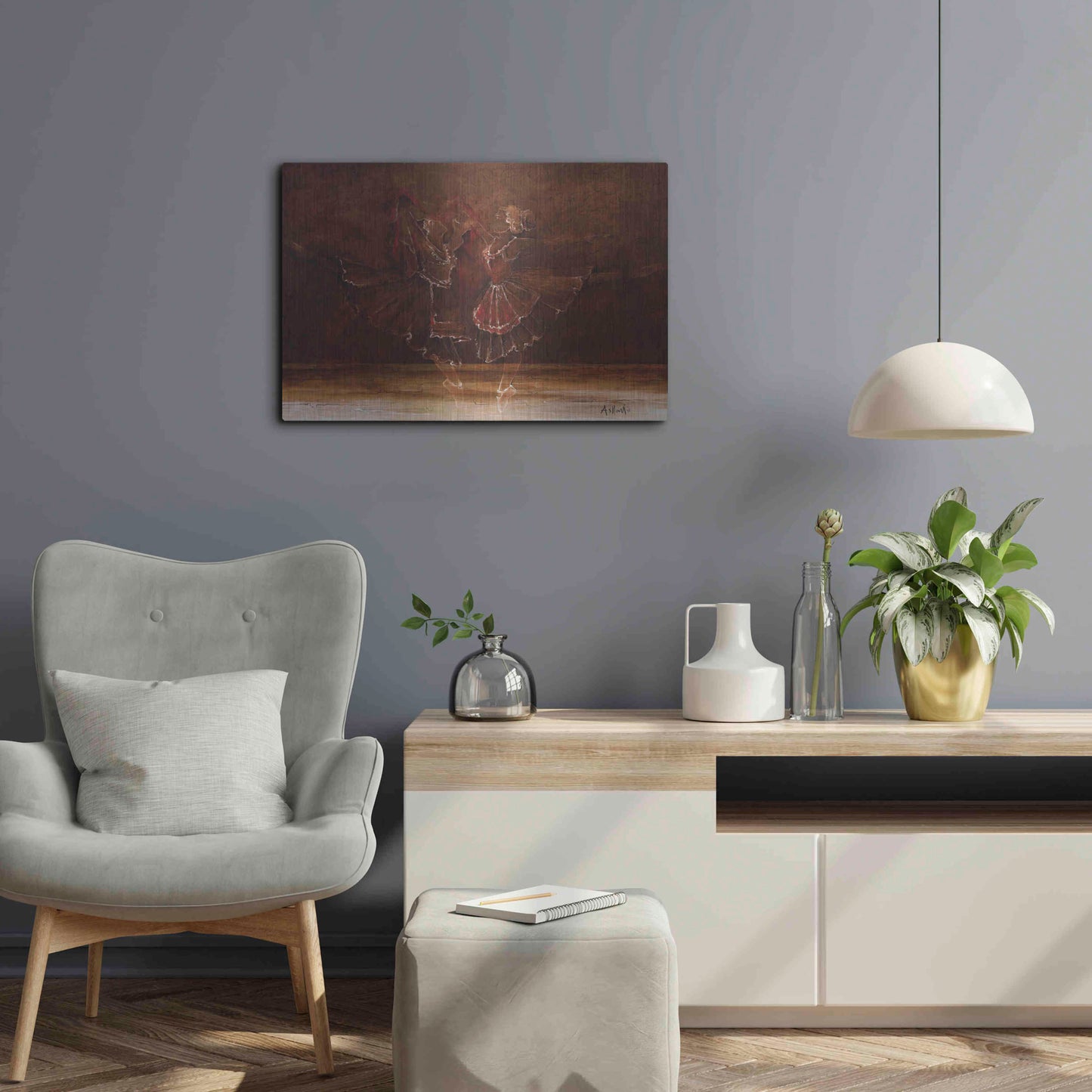 Luxe Metal Art 'Ballerinas' by Samedin Asllani, Metal Wall Art,24x16