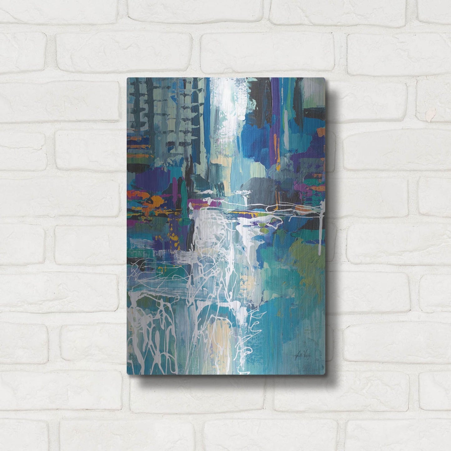 Luxe Metal Art 'Motion' by Jeanette Vertentes, Metal Wall Art,12x16