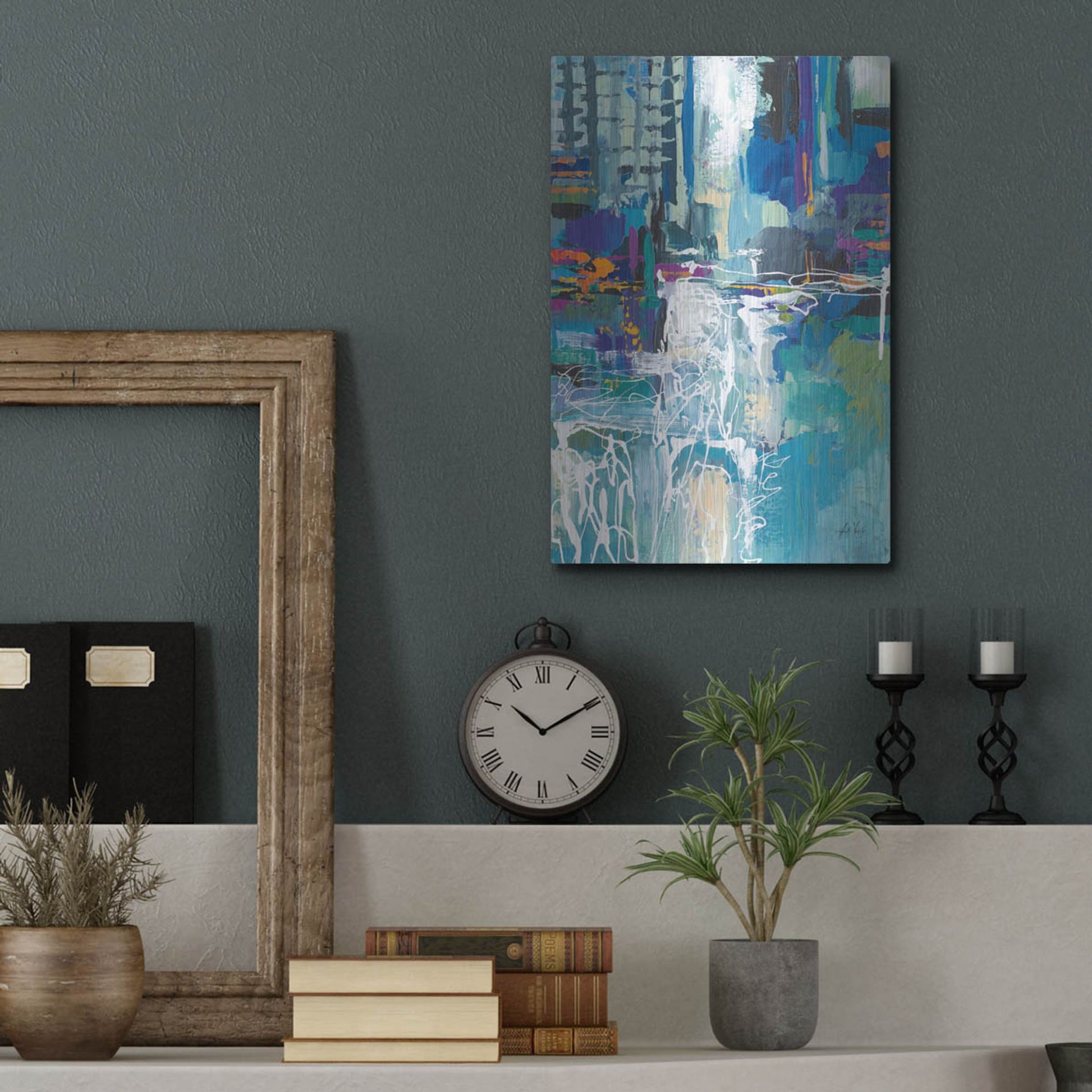 Luxe Metal Art 'Motion' by Jeanette Vertentes, Metal Wall Art,12x16