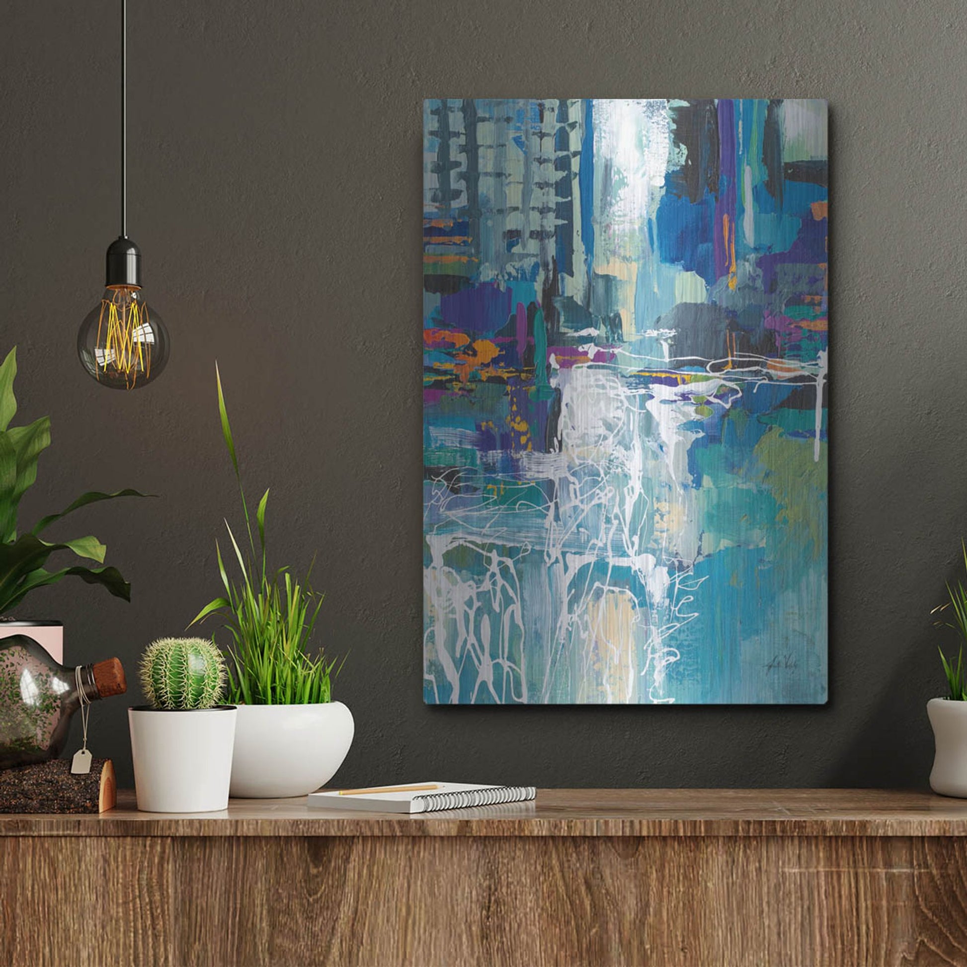 Luxe Metal Art 'Motion' by Jeanette Vertentes, Metal Wall Art,12x16