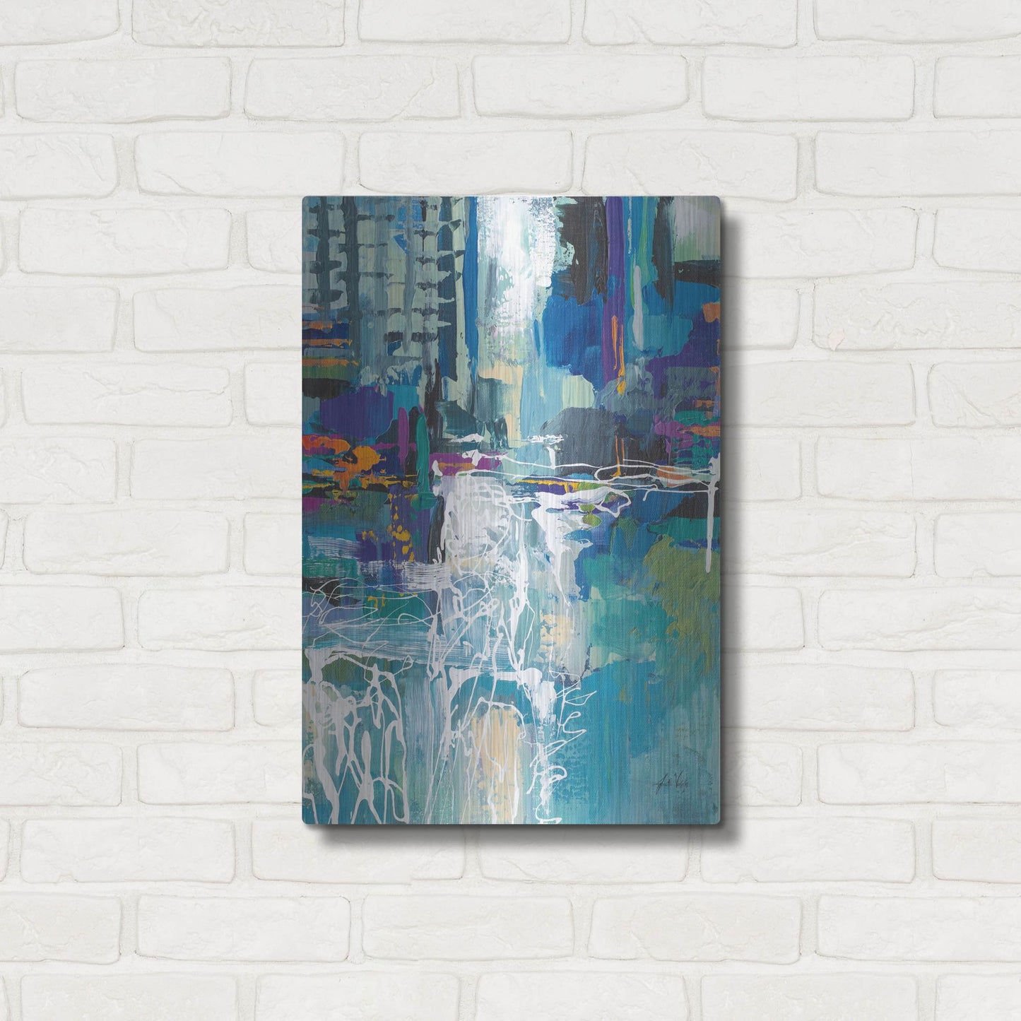 Luxe Metal Art 'Motion' by Jeanette Vertentes, Metal Wall Art,16x24