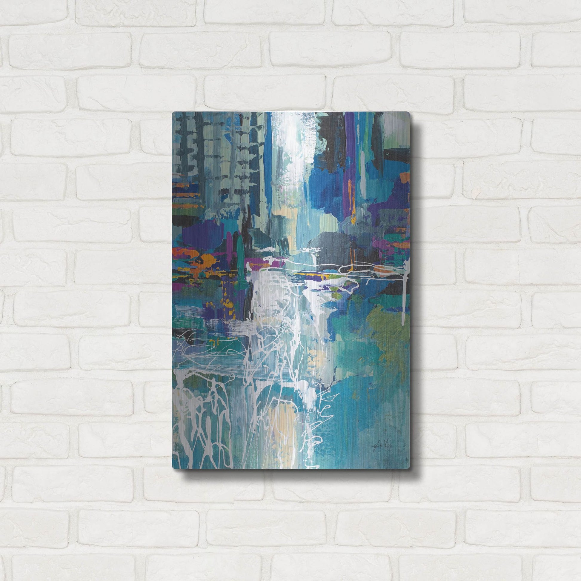 Luxe Metal Art 'Motion' by Jeanette Vertentes, Metal Wall Art,16x24