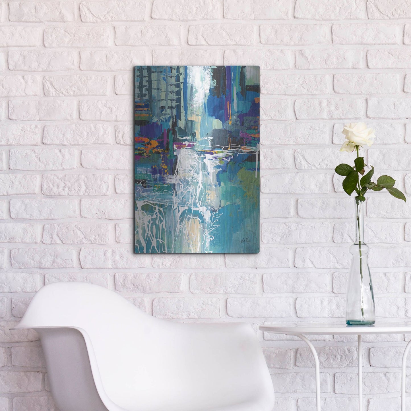 Luxe Metal Art 'Motion' by Jeanette Vertentes, Metal Wall Art,16x24