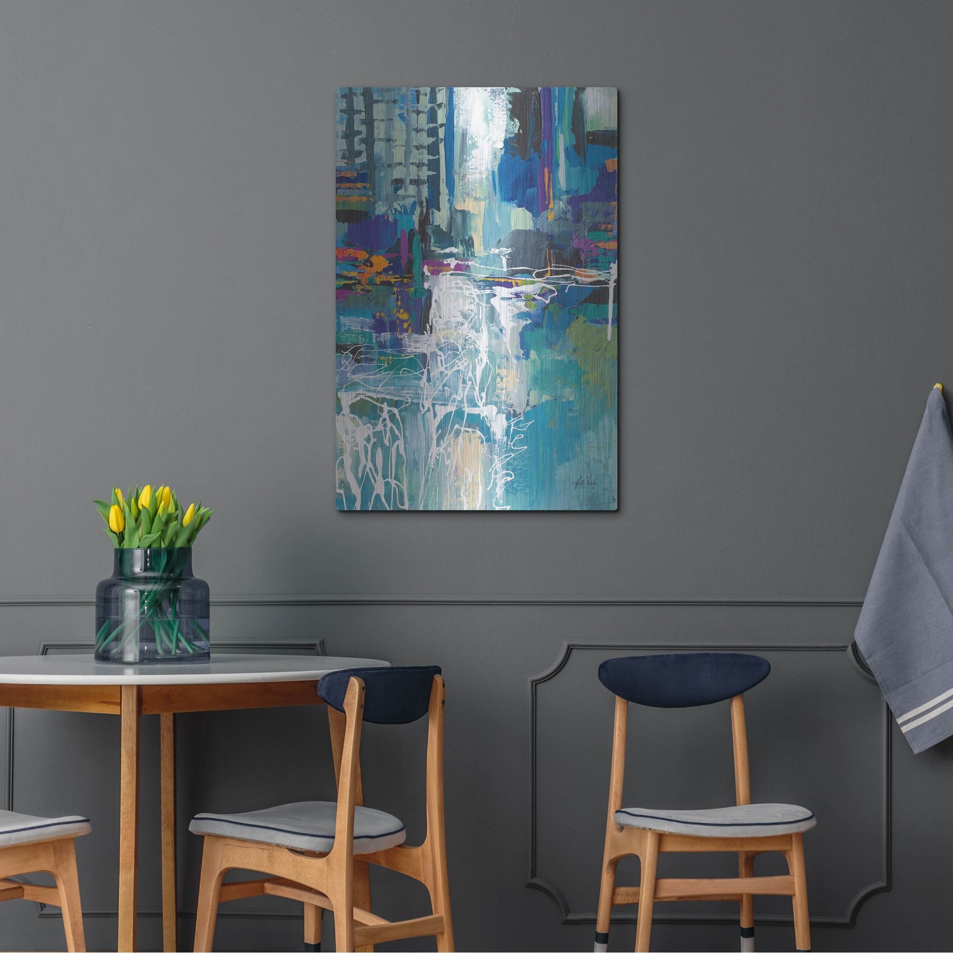 Luxe Metal Art 'Motion' by Jeanette Vertentes, Metal Wall Art,24x36