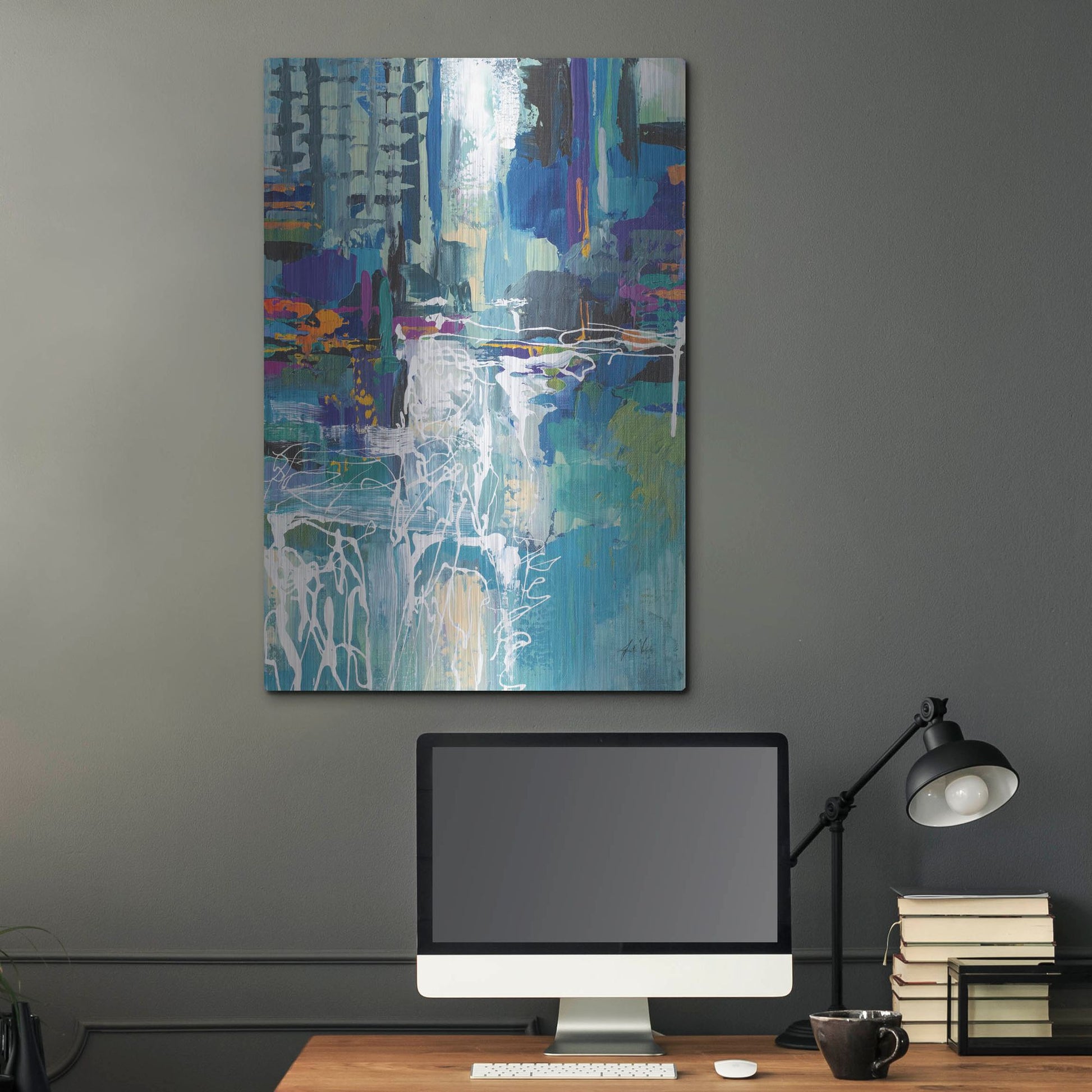 Luxe Metal Art 'Motion' by Jeanette Vertentes, Metal Wall Art,24x36