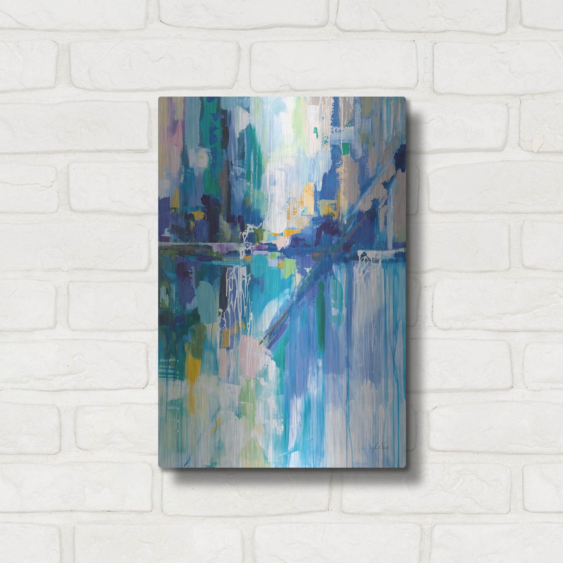 Luxe Metal Art 'Thru the Glass' by Jeanette Vertentes, Metal Wall Art,12x16