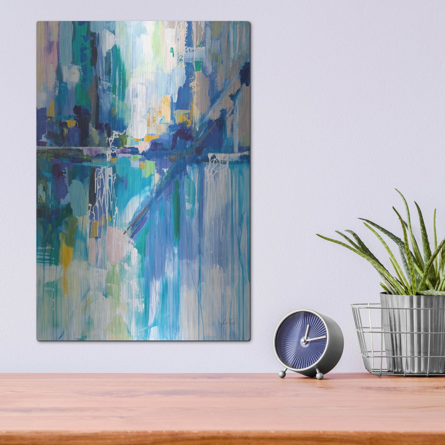 Luxe Metal Art 'Thru the Glass' by Jeanette Vertentes, Metal Wall Art,12x16