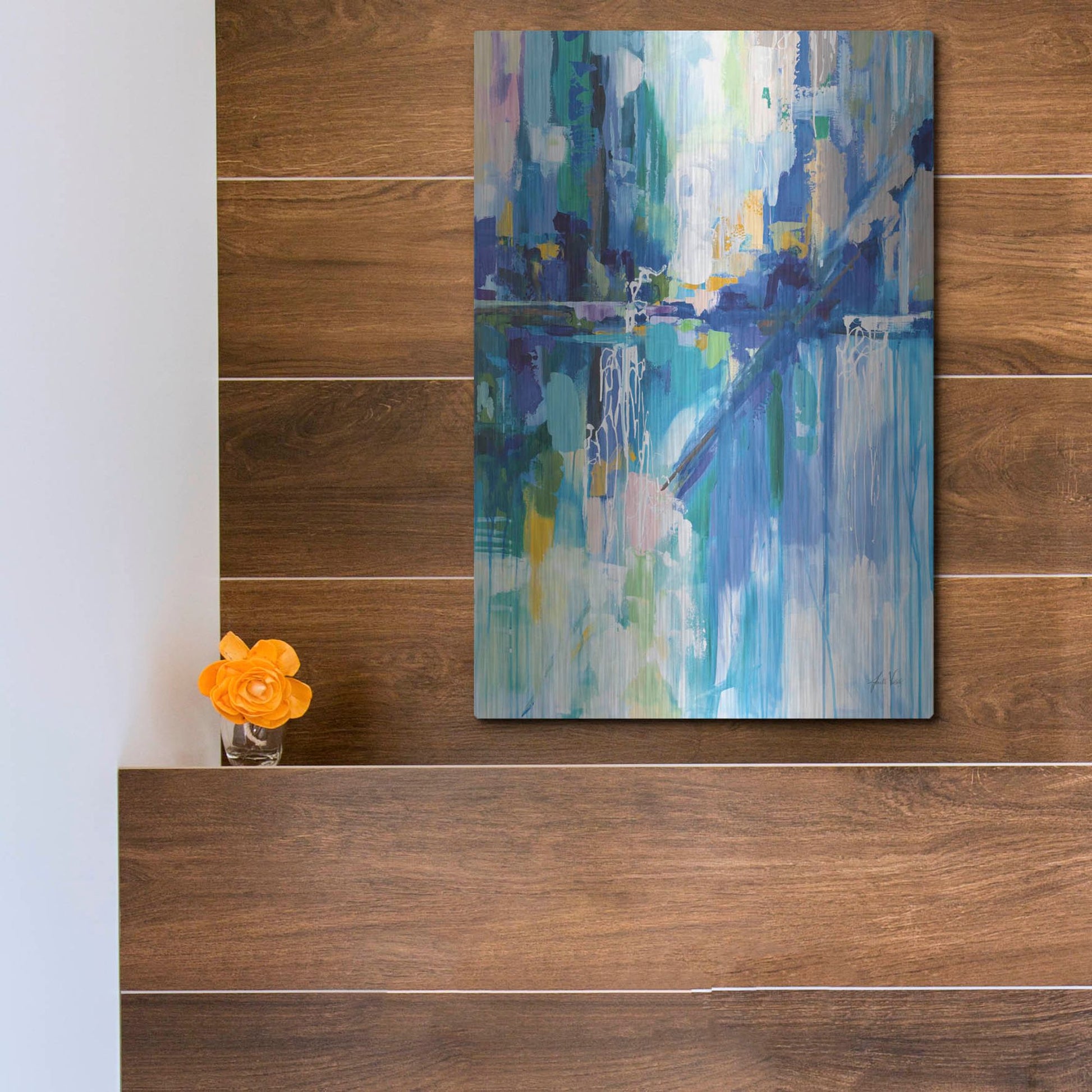 Luxe Metal Art 'Thru the Glass' by Jeanette Vertentes, Metal Wall Art,12x16