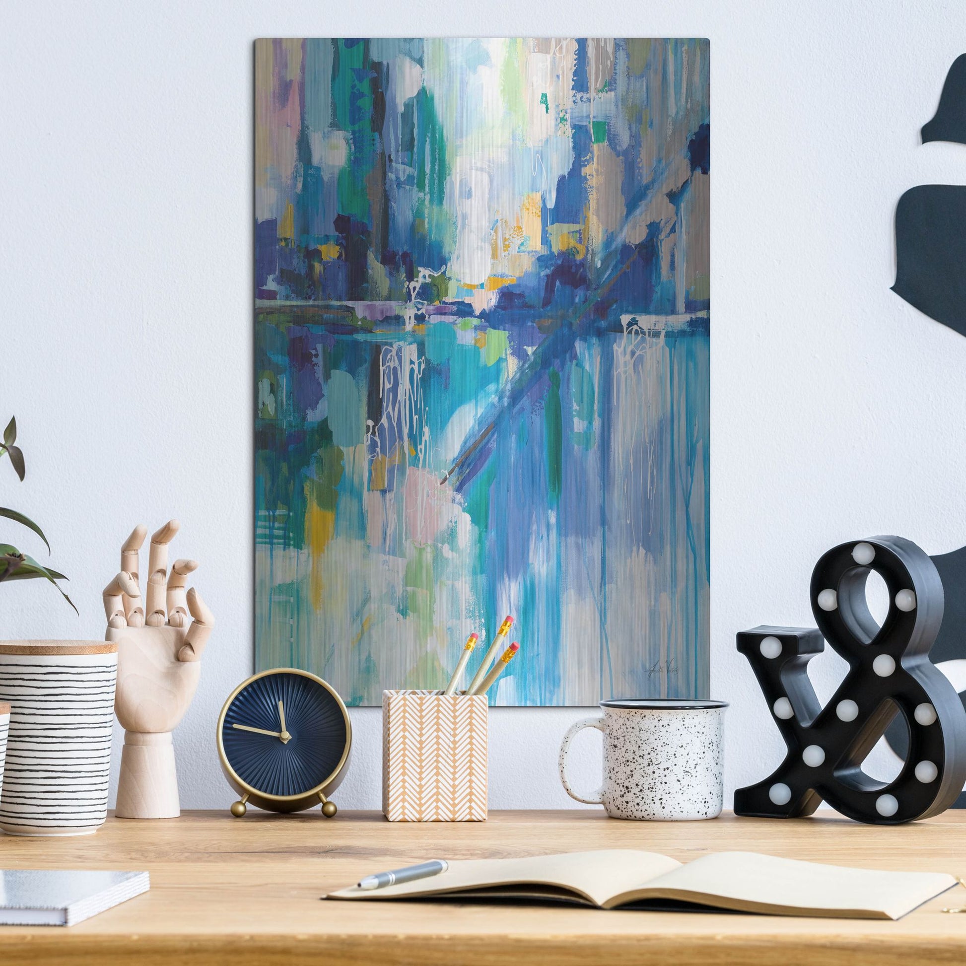 Luxe Metal Art 'Thru the Glass' by Jeanette Vertentes, Metal Wall Art,12x16