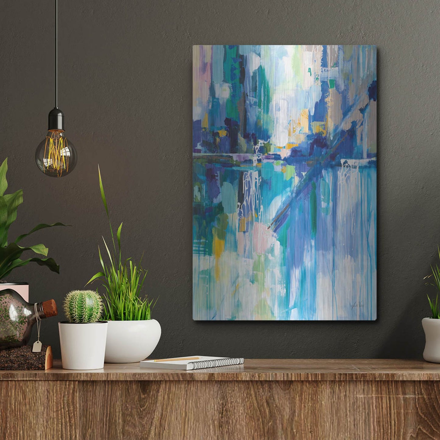 Luxe Metal Art 'Thru the Glass' by Jeanette Vertentes, Metal Wall Art,12x16