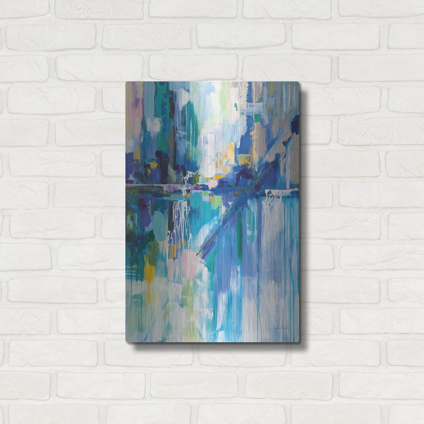 Luxe Metal Art 'Thru the Glass' by Jeanette Vertentes, Metal Wall Art,16x24