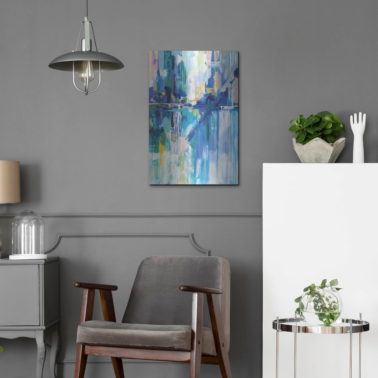 Luxe Metal Art 'Thru the Glass' by Jeanette Vertentes, Metal Wall Art,16x24