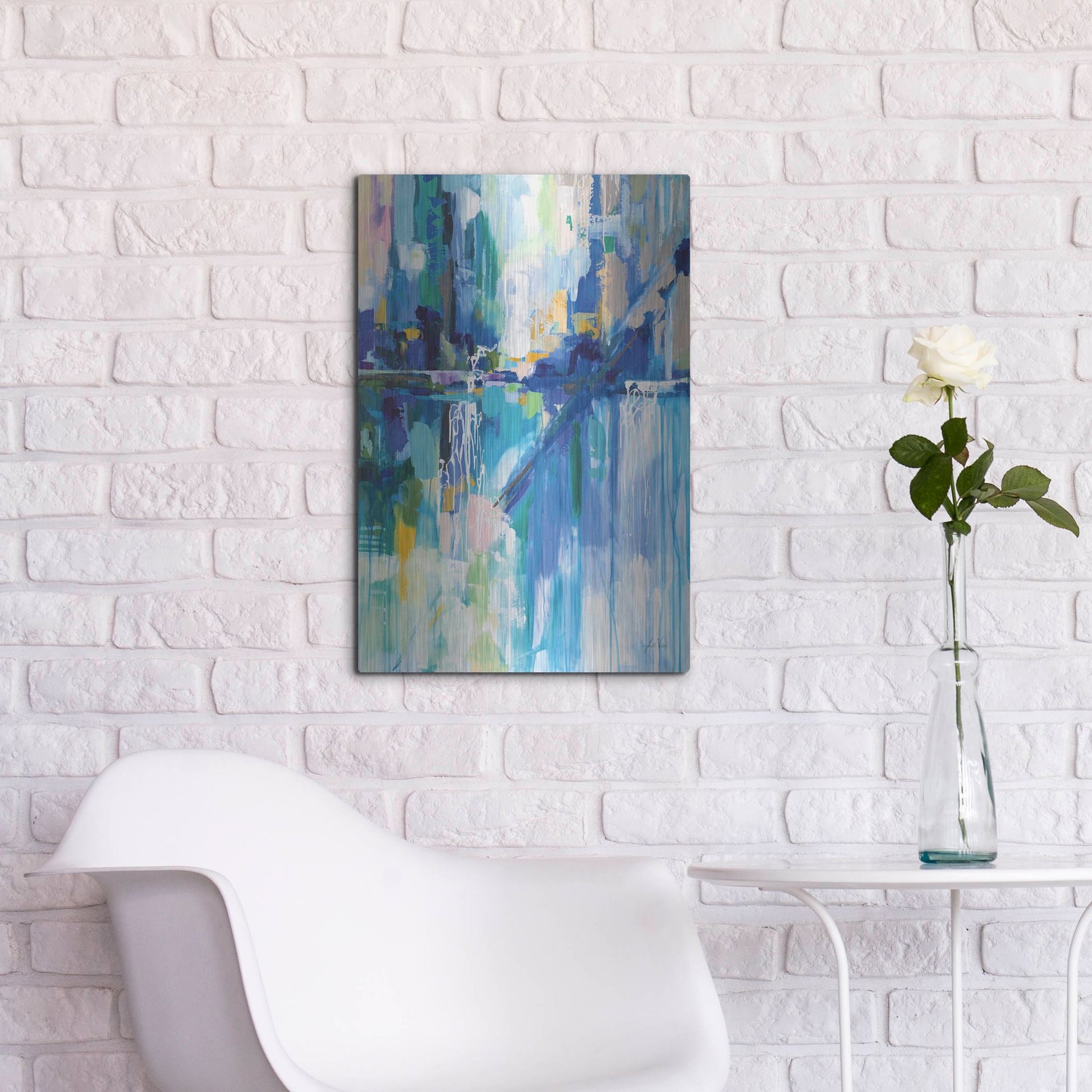 Luxe Metal Art 'Thru the Glass' by Jeanette Vertentes, Metal Wall Art,16x24