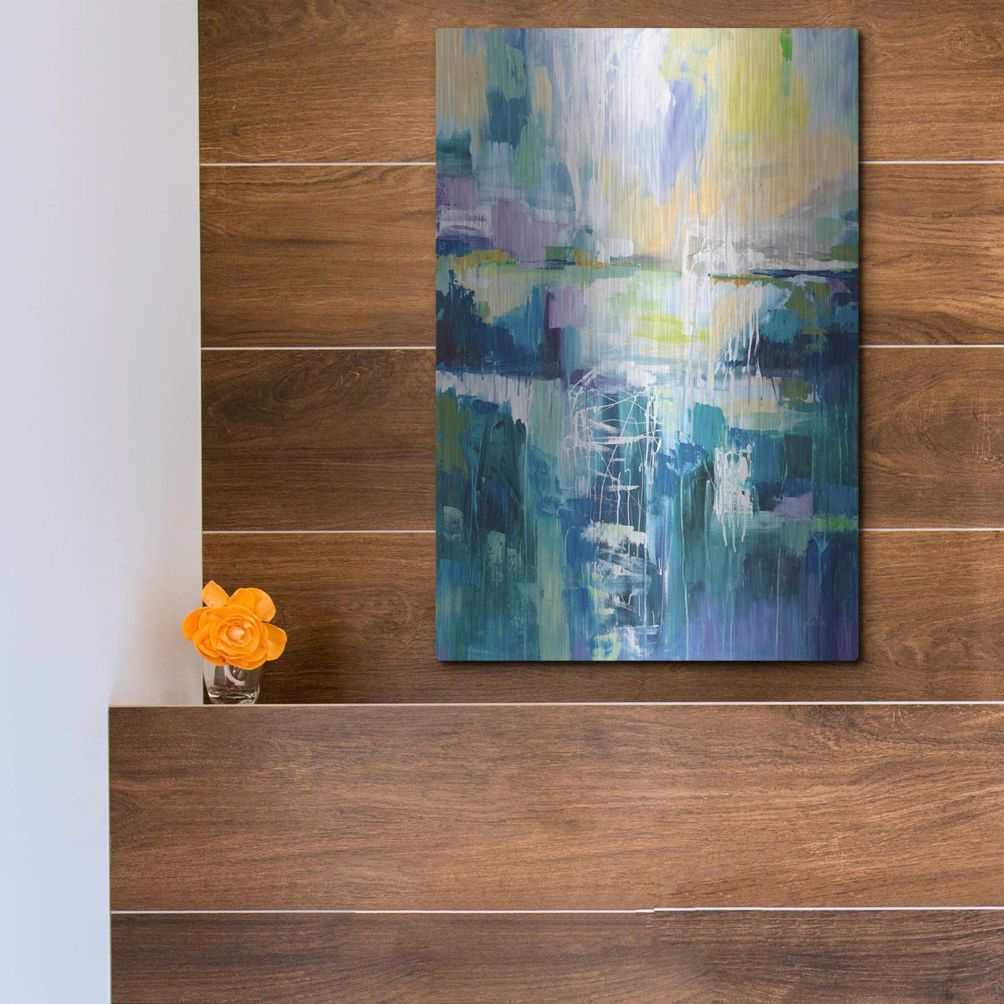 Luxe Metal Art 'Into the Water' by Jeanette Vertentes, Metal Wall Art,12x16