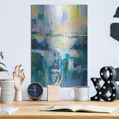 Luxe Metal Art 'Into the Water' by Jeanette Vertentes, Metal Wall Art,12x16