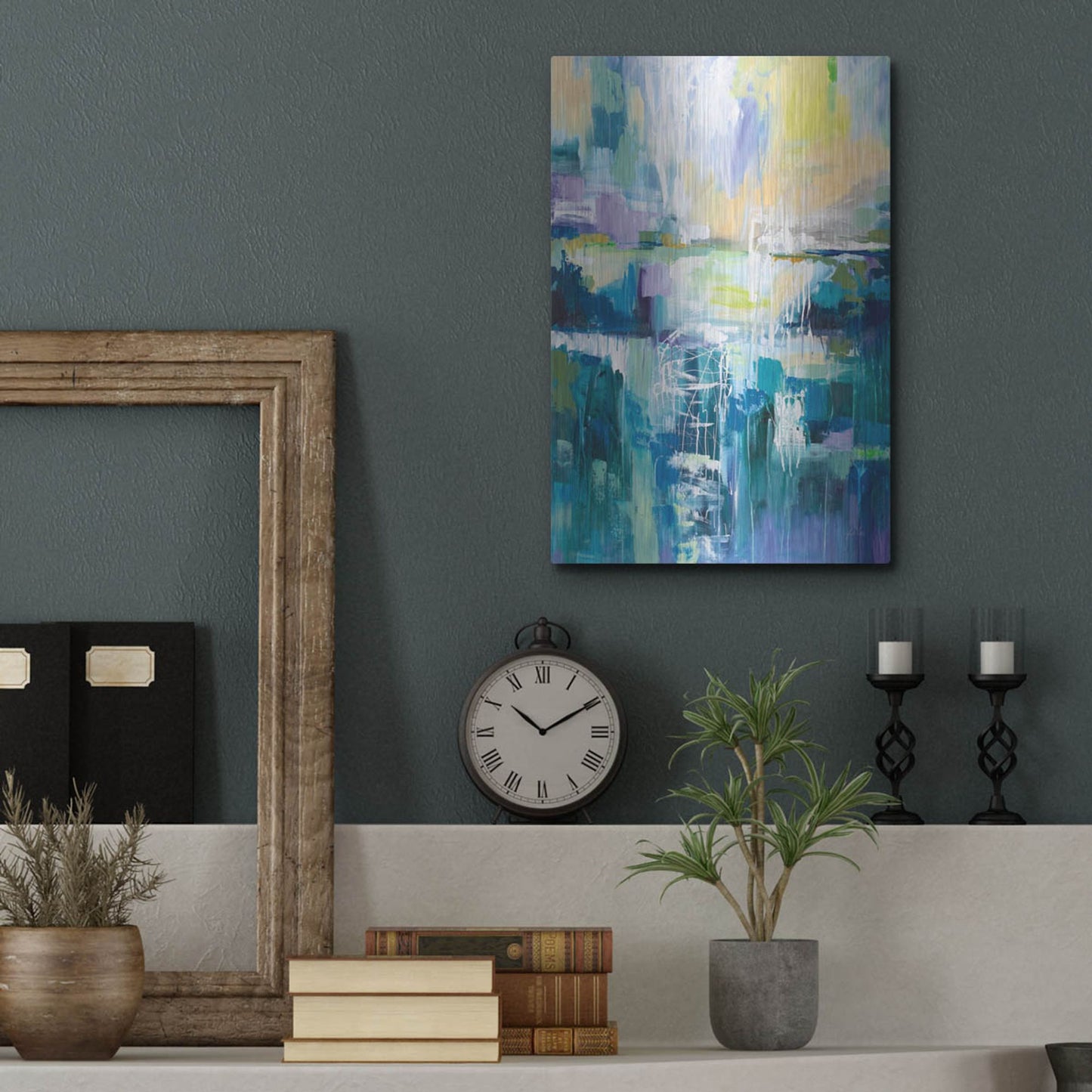 Luxe Metal Art 'Into the Water' by Jeanette Vertentes, Metal Wall Art,12x16