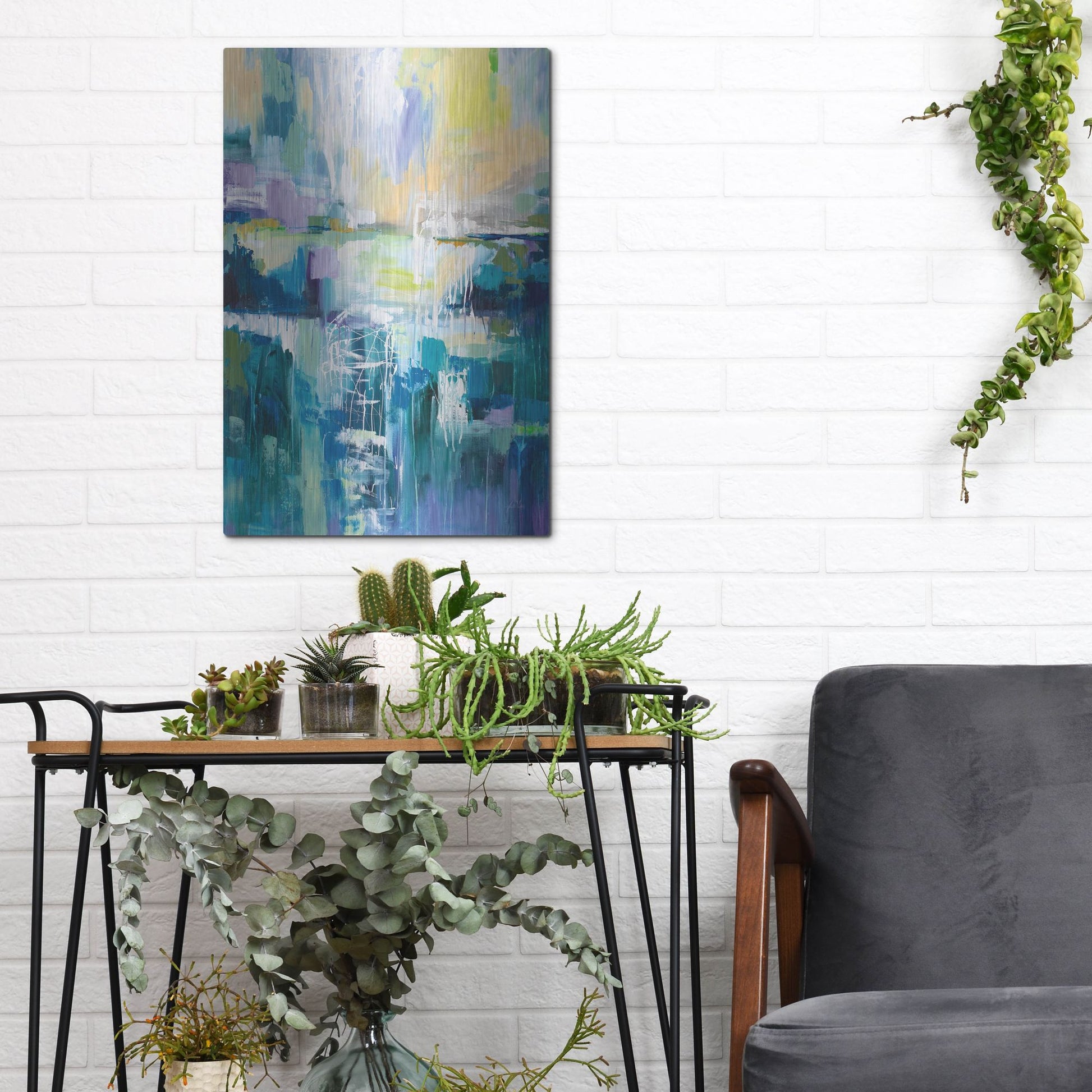 Luxe Metal Art 'Into the Water' by Jeanette Vertentes, Metal Wall Art,12x16