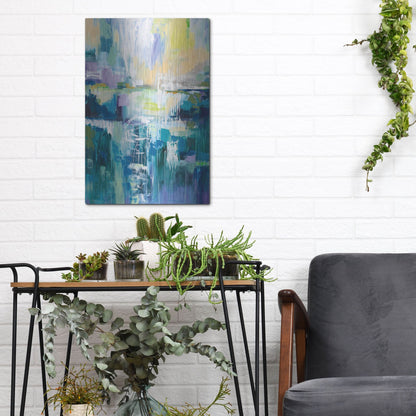 Luxe Metal Art 'Into the Water' by Jeanette Vertentes, Metal Wall Art,12x16