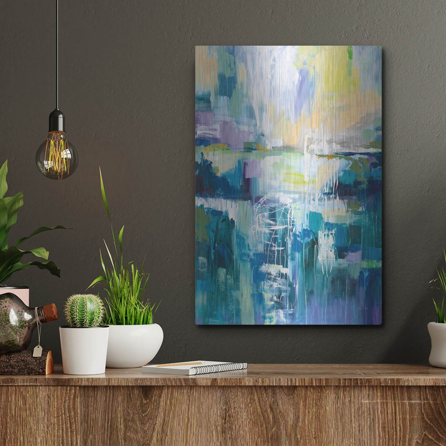 Luxe Metal Art 'Into the Water' by Jeanette Vertentes, Metal Wall Art,12x16