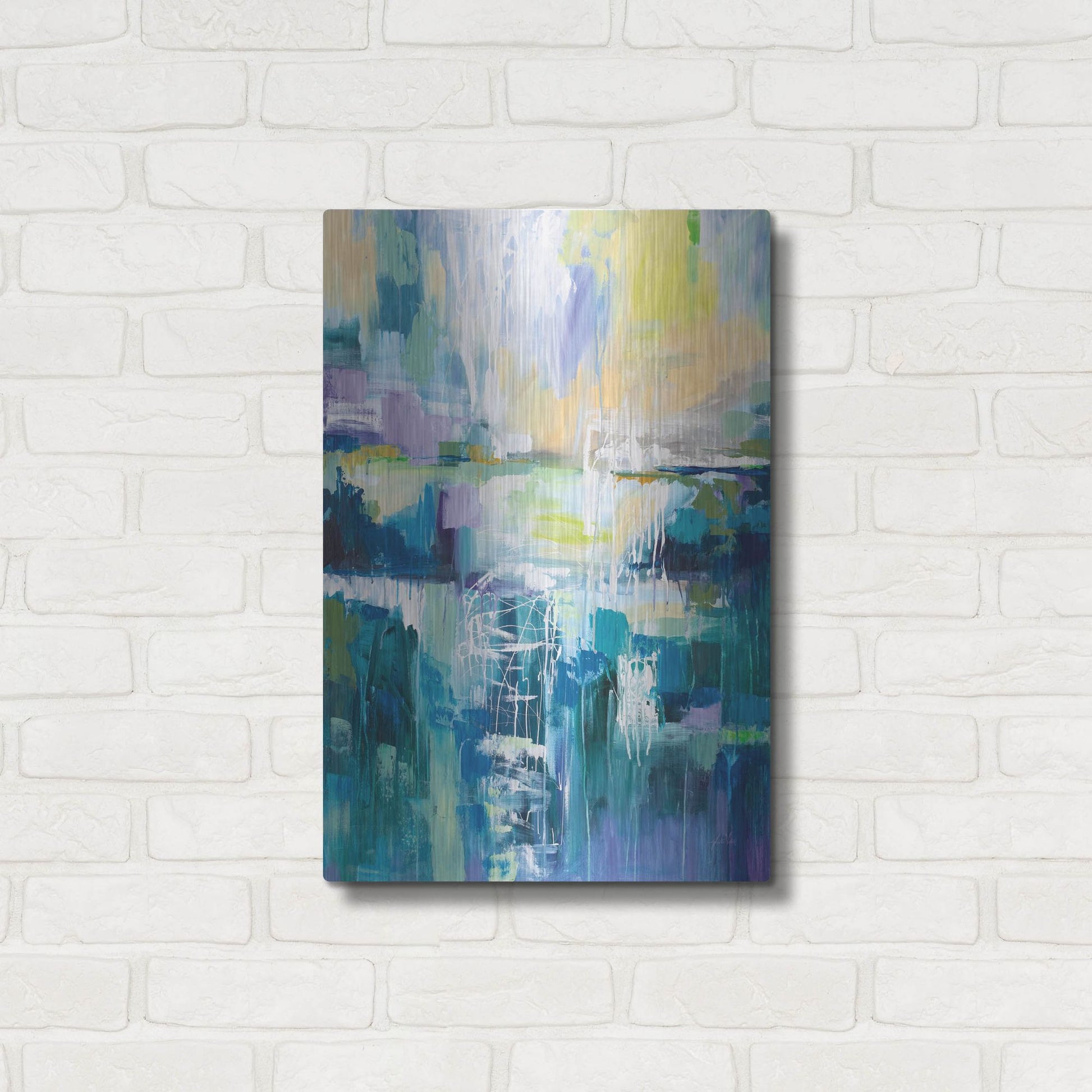 Luxe Metal Art 'Into the Water' by Jeanette Vertentes, Metal Wall Art,16x24