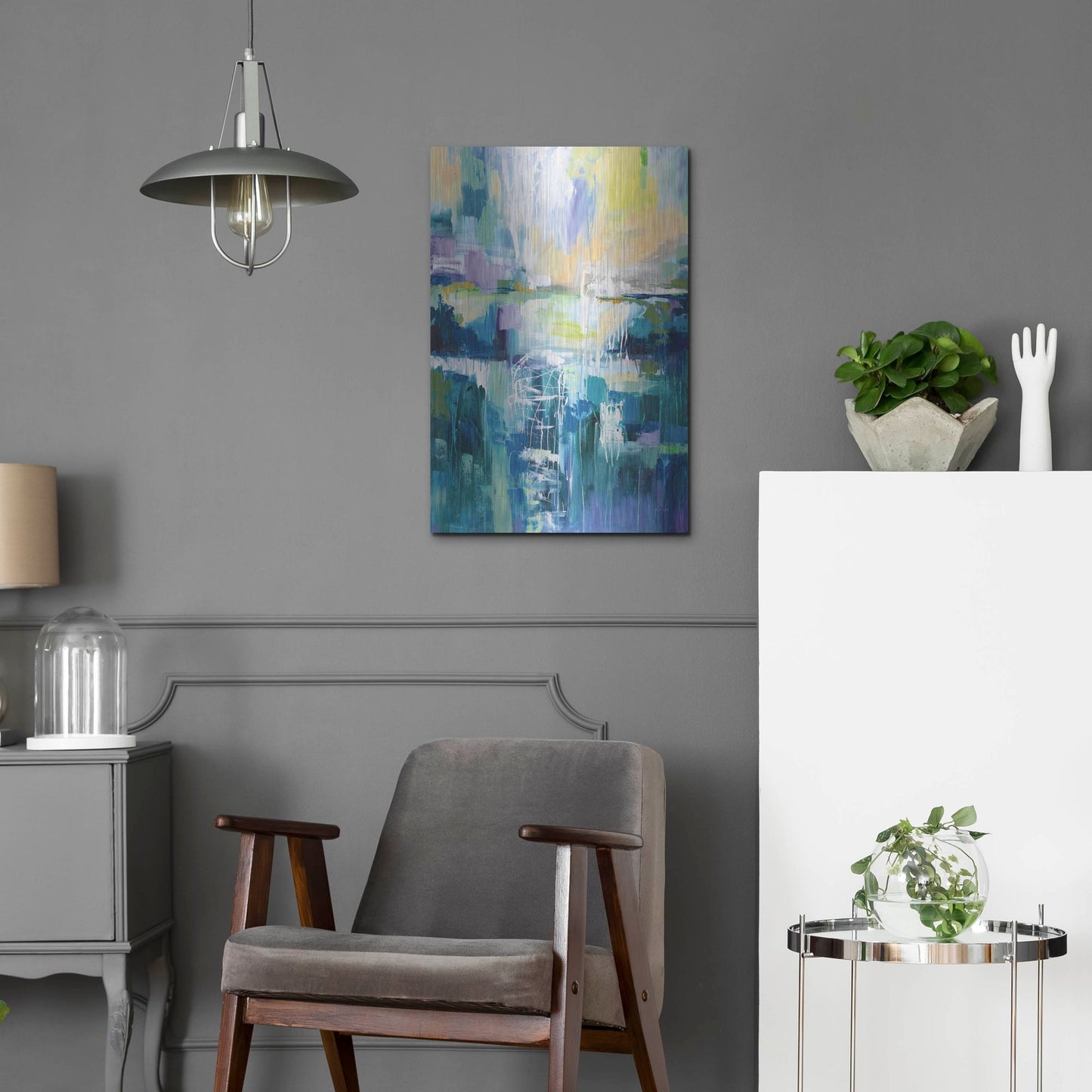 Luxe Metal Art 'Into the Water' by Jeanette Vertentes, Metal Wall Art,16x24