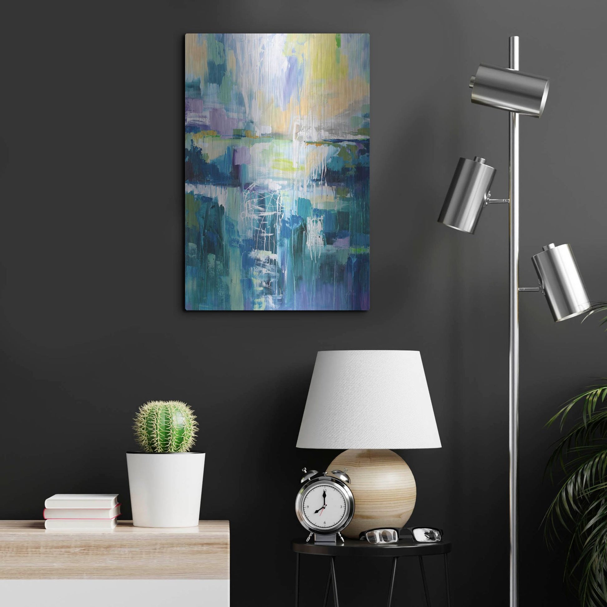 Luxe Metal Art 'Into the Water' by Jeanette Vertentes, Metal Wall Art,16x24