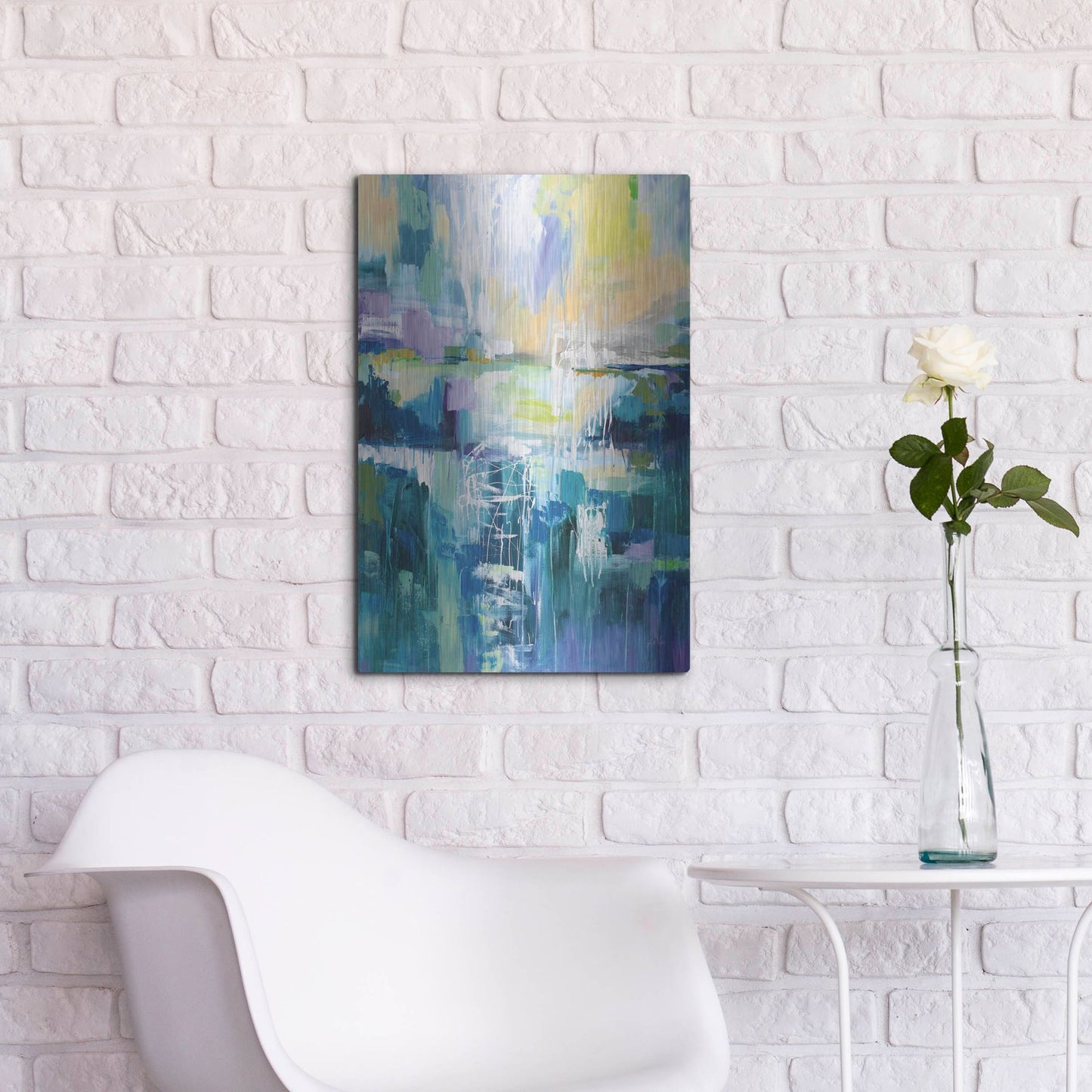 Luxe Metal Art 'Into the Water' by Jeanette Vertentes, Metal Wall Art,16x24